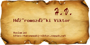 Háromszéki Viktor névjegykártya